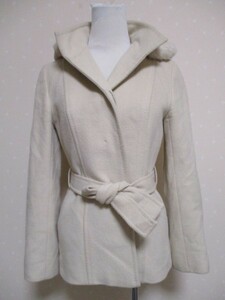 * KUMIKYOKU SiS * with a hood . half coat 2 ivory (0228)
