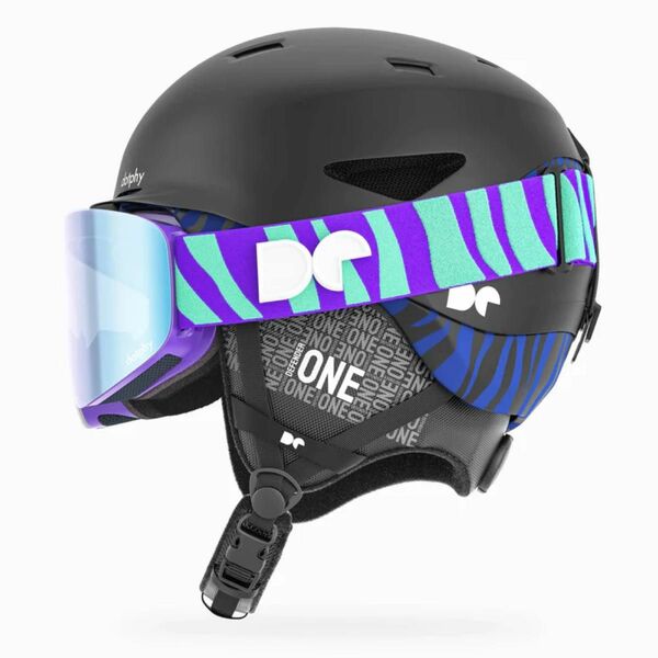 Defender One Matte Black Ski Helmet + Defender 1000 Pro Lavender