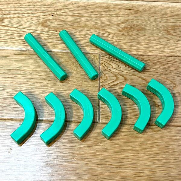 学研 ニューブロック グリーン 緑棒 カーブ スティック 計9個セット 知育玩具 ブロック
