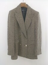 ◇ ZARA ザラ チェック 4B 長袖 テーラード ジャケット サイズEUR L USA L MEX 30 ベージュ系 マルチ レディース P_画像1