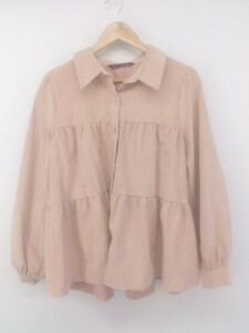 ◇ ◎ ZARA ザラ コーデュロイ ティアード 長袖 シャツ ブラウス サイズEUR XL USA XL MEX 32 ピンク レディース P