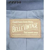 ■ ◎ BELLE VINTAGE ベル ビンテージ ベルト付 チュール ワンピース ジャケット アンサンブル FREE ネイビー レディース_画像5