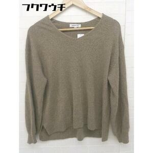 * NATURAL BEAUTY BASIC Natural Beauty Basic V neck long sleeve knitted sweater size M Brown lady's 