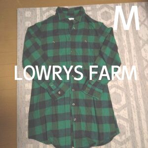 LOWRYS FARM　ローリーズファーム　ロングシャツ　チェック　ネルシャツ ブラック　グリーン