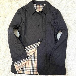 ★大きいサイズ 11号★ バーバリーロンドン キルティングジャケット コート ノバチェック レディース 黒 BURBERRY