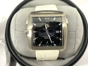 １円★良品★稼働品★TAGHEUER タグホイヤー ゴルフウォッチ タイガーウッズ ブラックダイヤル メンズ クォーツ デイト 腕時計