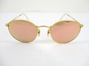 1円★ Ray-Ban レイバン サングラス ピンク ゴールド ROUND METAL RB3447 112/Z2 50□21 145 2N ラウンド ミラー ケース クロス付き 中古