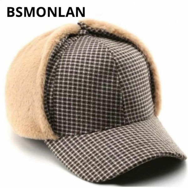 【新品】【BSMONLAN】防寒帽子 キャップ 冬 ハット 56〜58 男女兼用