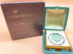 B104〔動作未確認〕LORDKING 昭和レトロ　トラベルクロック　トラベルウォッチ　アンティーク　目覚まし時計　ロードキング