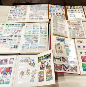 蘇さ(MtY1570)　切手　大量おまとめ　消印　バラ切手　記念切手　日本切手　外国切手　6冊　中古品　80サイズ