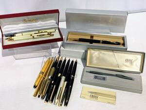 蘇さ[HY553]　文房具 おまとめ 万年筆 ボールペン Bernate/PILOT/CROSS/他 21K/18K-750 箱付き ジャンク品 60サイズ