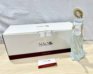 蘇や(HY543)　リヤドロ人形　NAO　蝶と戯れて　置物　オブジェ　THE BUTTERFLY`S DANCE　箱付　中古品　120サイズ　