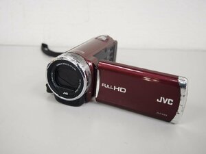 ☆【1K0130-11】 JVC VIDEO CAMERA デジタルビデオカメラ FULL HD Everio GZ-E117-R バッテリー有 f=2.9~116mm 1:1.8 ジャンク