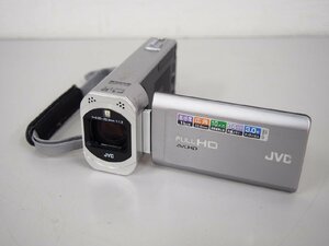 ☆【1K0130-12】 JVC VIDEO CAMERA デジタルビデオカメラ FULL HD Everio GZ-V590-S バッテリー有 f=3.33~33.3mm 1:1.2 現状品
