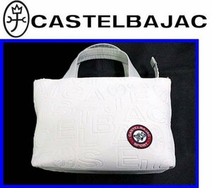 ★\23100〓CASTELBAJACカステルバジャック〓ロゴ型押しミニトートバッグwhite