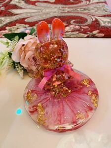 うさぎ★携帯ホルダー★レジン ★フラワーコースター★アクセサリートレー