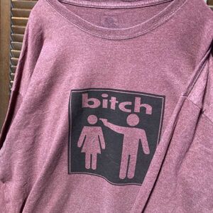 ACQZ 1スタ 赤 長袖 Tシャツ ビッチ 拳銃 棒人間 bitch - 90s 00s ビンテージ アメリカ 古着 ベール 卸 仕入れ