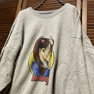 ACB 1スタ グレー ピンナップガール スウェット フックアップス HOOK UPS 美少女 - 90s 00s ビンテージ 古着 卸 仕入れ