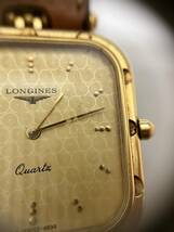 1円スタート!!ロンジン　LONGINES　21965177　クオーツ　ゴールド　リューズ〇　テスター〇　革ベルト　現状品◆2-2_画像3