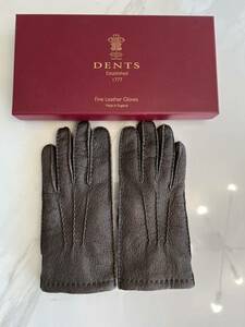 【新品未使用】DENTS 15-1564 ペッカリーグローブ カシミヤライニング BARK