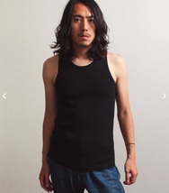 AVIREX アヴィレックス RIB TANK TOP ブラック Lサイズ / DAILY リブ タンクトップ / デイリーウェア 新品 アビレックス 黒 BLACK_画像4