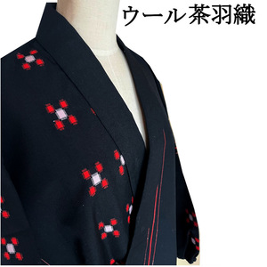 H1753 中古 京都 高級 仕立て上がり ウール 茶羽織 着物 コート 和装コート 塵除け レディース 和装 ひっぱり 羽織