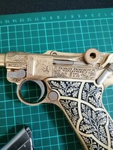 H98　モデルガン 　ルガーP08　ヘルマンゲーリング　カートリッジ付き　インサート銃口封鎖型　動作確認 OK　重さ　855g_画像2