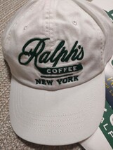新品 未使用 Ralph's COFFEE ラルフズコーヒー キャップ ホワイト×グリーン 白 緑 Polo Ralph Lauren ポロ ラルフローレン 帽子 希少 _画像2