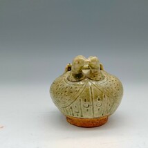 時代物　緑釉鳥型水滴　中国美術 置物 中国古玩　宋時代　文房具　骨董品【24021102】_画像2