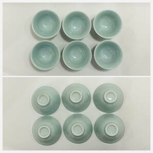 AH0431 立晶窯 茶器セット 茶杯 6客 急須 蘇正立 新多彩釉 お茶 工芸品 湯呑 多彩 アンティーク 立晶 台湾 中華食器 未使用長期保管品の画像6