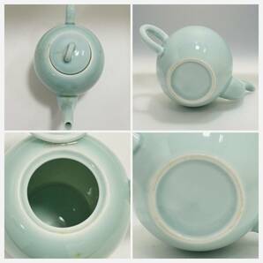 AH0431 立晶窯 茶器セット 茶杯 6客 急須 蘇正立 新多彩釉 お茶 工芸品 湯呑 多彩 アンティーク 立晶 台湾 中華食器 未使用長期保管品の画像3