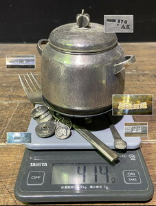 S-237◆1円～◆銀製品約414g まとめて 純銀 SILVER 970 950 925 シルバー 銀杯 カトラリー 銀食器 シュガーポット