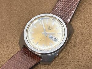 ☆ビンテージ SEIKO セイコー ファイブ/厚ガラス カマボコケース 諏訪工場 ステンレス/自動巻き/稼動品 1978年製