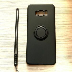 Galaxy S8 ソフトケース カバー TPU 　ブラック　 スマホリング