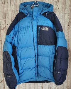 THE NORTH FACE　ノースフェイス【人気】ハイベント ダウンジャケット 700フィルパワー　L　水色×紺色　登山　キャンプ