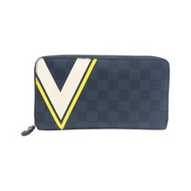 LOUIS VUITTON ルイヴィトン ダミエコバルト ジッピーオーガナイザー ネイビー 紺 シルバー金具 PVC N64014 長財布 メンズ 404330_画像2