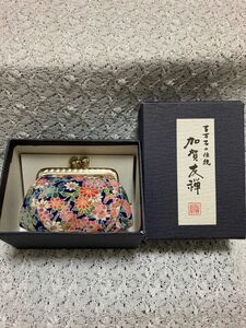 和小物【新品】加賀友禅　取り出し易いがま口小銭入れ