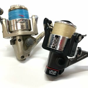 Q 【リール 2セット まとめ】ダイワ トーナメントSS 750 ウィスカー シマノ ナビ3000 スピニングリール 釣具 オールドリール SHIMANO