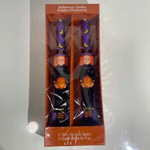 未使用 海外 ハロウィン キャンドル 魔女 カボチャ Halloween Witch Taper Candle