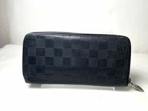 161 1円 LOUIS VUITTON ルイヴィトン N63548 ダミエアンフィニ ジッピーウォレット ヴェルティカル 長財布 オニキス ブラック系