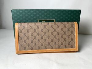 新品同様　長期保管品 GUCCI オールドグッチ 長財布 札入れ ヴィンテージ マイクロGG PVC レザー二つ折り　ウォレット