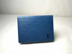 238 1円 極美品　LOUIS VUITTON 名刺入れ カードケース ルイヴィトン パスケース エピ 二つ折り　 メンズ 小物入れ　財布　ブルー