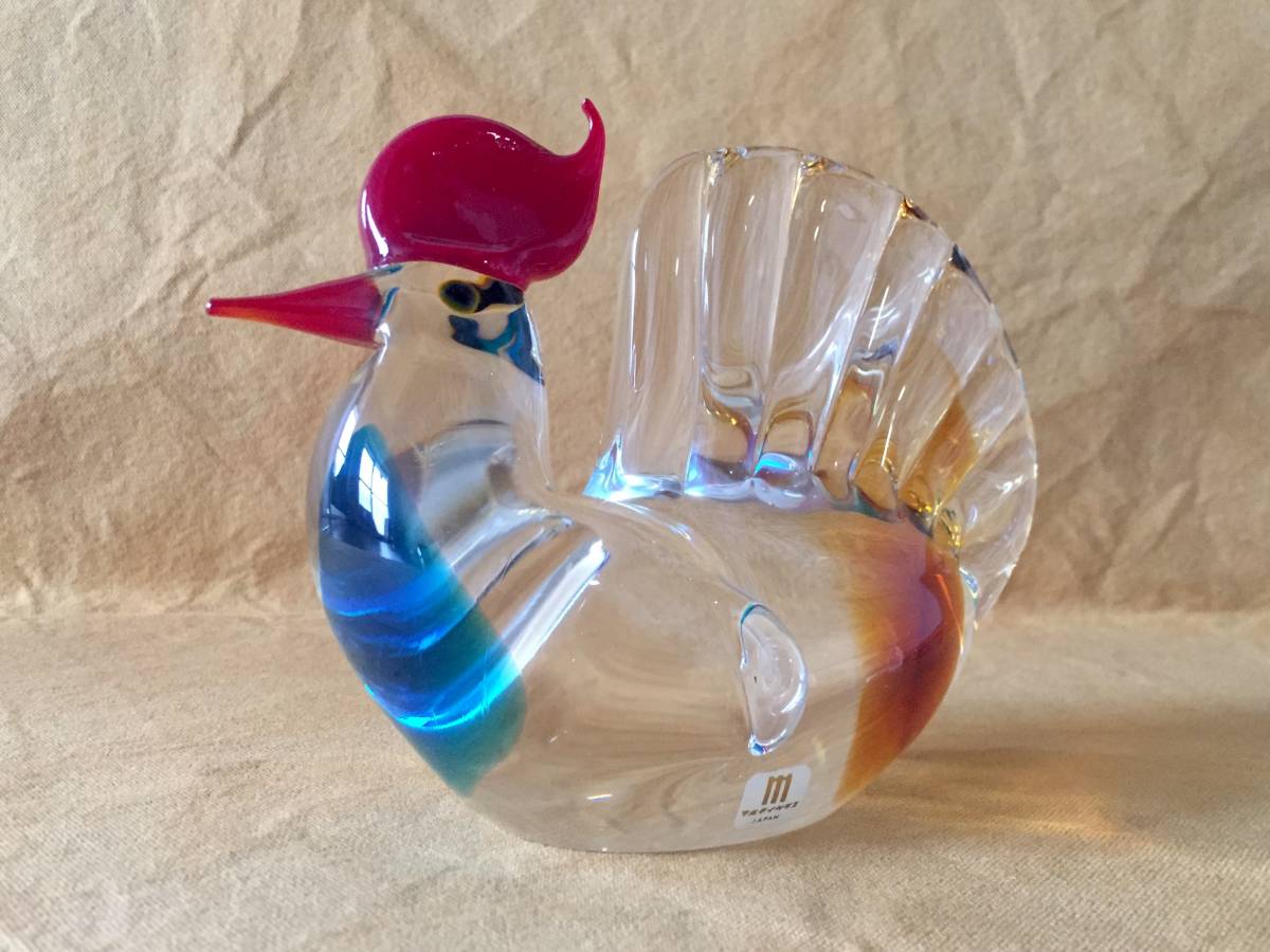Seltenes MULTI-GLASS-Kunsthandwerk, Glasarbeit, handgefertigt, Innendekoration, hergestellt in Japan, JAPAN-Vogel, 70er-80er-Jahre, Handwerk, Glas, Andere