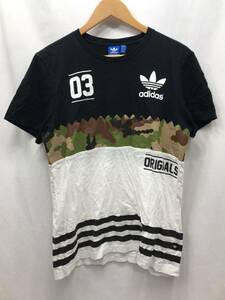 adidas Originals アディダスオリジナルス 半袖 Tシャツ 迷彩 ブラックXホワイト サイズL メンズ 24020101