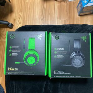 Razer Kraken ゲーミングヘッドセット　黒と緑まとめ売り