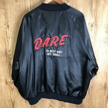 80s USA製 D.A.R.E ナイロンサテンジャケット 2XL 80年代 古着 e23111115_画像2