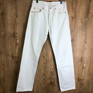 フランス製 90年代 VINTAGE ユーロリーバイス Levi's 501 ホワイトデニム ジーンズ ジーパン 32×32 メンズSサイズ程 90s 古着 e24022021