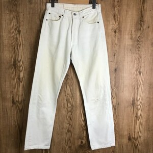 スペイン製 90s ユーロ リーバイス 501 ホワイト デニム ジーンズ Levi's 28×34 メンズSサイズ程 ジーパン 白 90年代 古着 e24022020