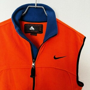 激レア ビンテージ 90s ACG NIKE ナイキ フリース ベスト Sサイズ アウトドア ヴィンテージ メンズ OLDNIKE キャンプ ボア 古着 USA