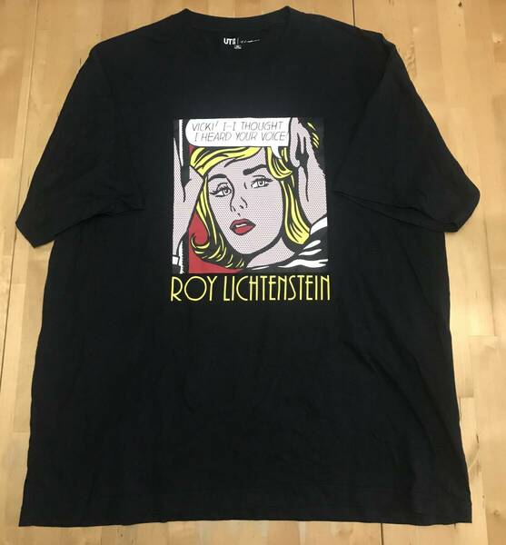 古着　ユニクロ　ロイ・リキテンスタイン Tシャツ　XXLサイズ　黒　ブラック　ROY LICHTENSTEIN ポップアート UT UNIQLO 2XL 3L